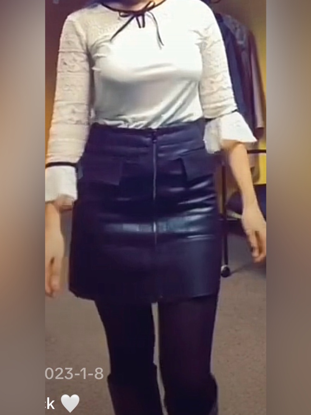Black Faux Leather Front-Zip Mini Skirt